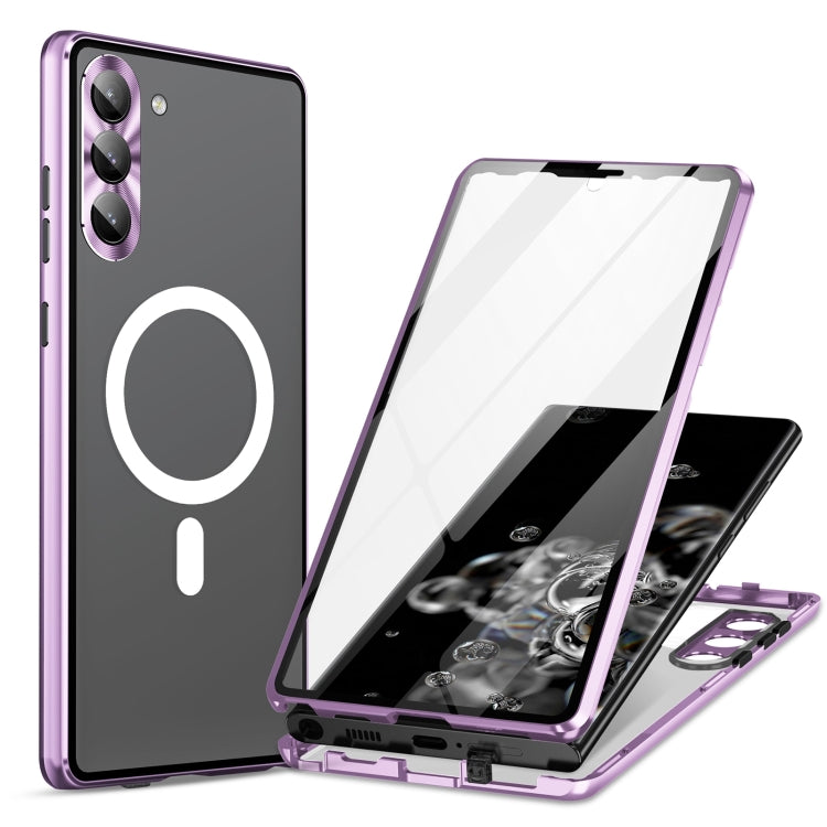 HD Full Cover Magsafe Magnetic Metal Tempered Glass Phone Case, For Samsung Galaxy S21 5G, For Samsung Galaxy S21+ 5G, For Samsung Galaxy S21 Ultra 5G