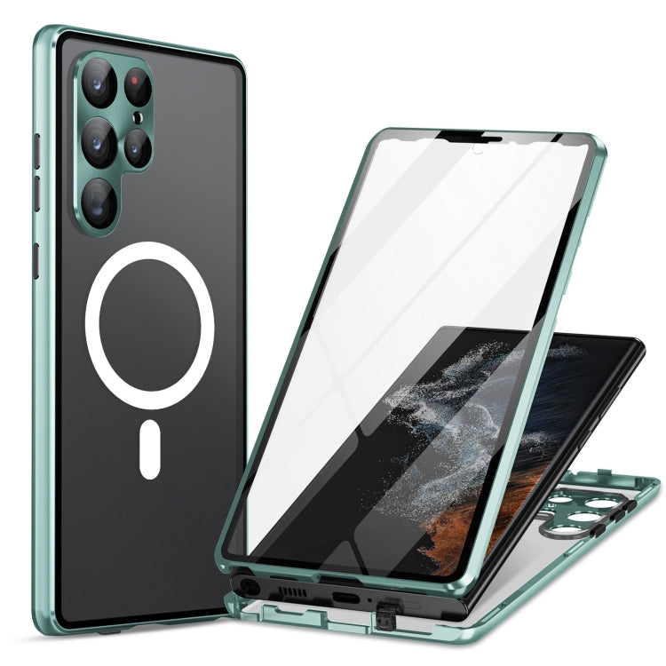 HD Full Cover Magsafe Magnetic Metal Tempered Glass Phone Case, For Samsung Galaxy S21 5G, For Samsung Galaxy S21+ 5G, For Samsung Galaxy S21 Ultra 5G