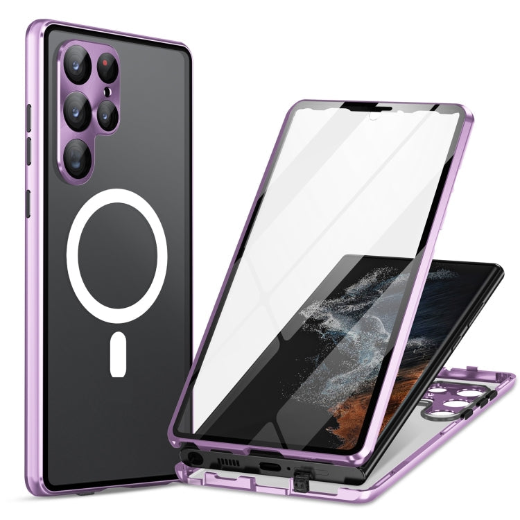 HD Full Cover Magsafe Magnetic Metal Tempered Glass Phone Case, For Samsung Galaxy S21 5G, For Samsung Galaxy S21+ 5G, For Samsung Galaxy S21 Ultra 5G