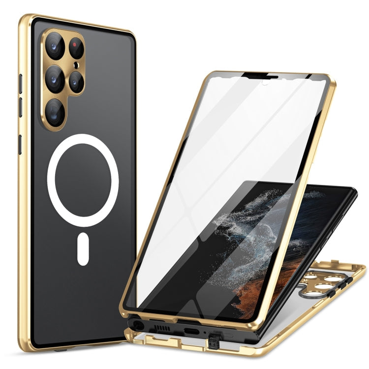 HD Full Cover Magsafe Magnetic Metal Tempered Glass Phone Case, For Samsung Galaxy S26 Ultra 5G, For Samsung Galaxy S25 Ultra 5G, For Samsung Galaxy S24 Ultra 5G, For Samsung Galaxy S24+ 5G, For Samsung Galaxy S23 Ultra 5G