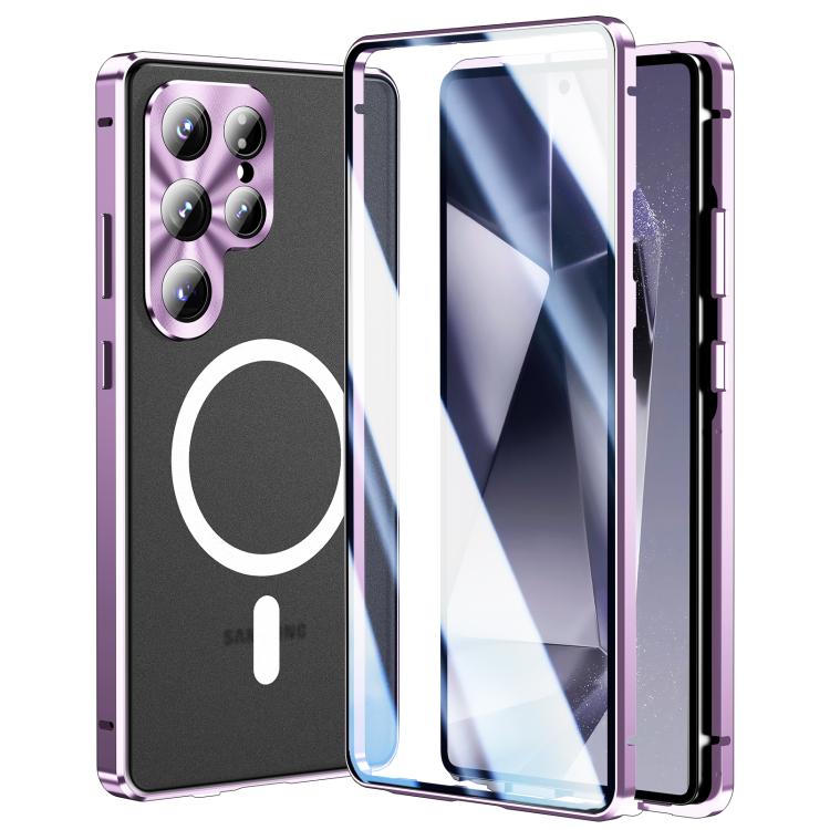 HD Full Cover Magsafe Magnetic Metal Tempered Glass Phone Case, For Samsung Galaxy S26 Ultra 5G, For Samsung Galaxy S25 Ultra 5G, For Samsung Galaxy S24 Ultra 5G, For Samsung Galaxy S24+ 5G, For Samsung Galaxy S23 Ultra 5G