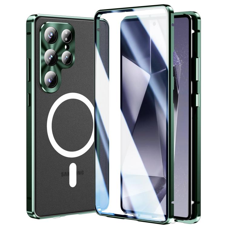 HD Full Cover Magsafe Magnetic Metal Tempered Glass Phone Case, For Samsung Galaxy S26 Ultra 5G, For Samsung Galaxy S25 Ultra 5G, For Samsung Galaxy S24 Ultra 5G, For Samsung Galaxy S24+ 5G, For Samsung Galaxy S23 Ultra 5G