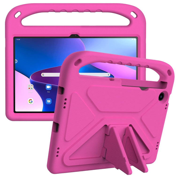 For Lenovo Tab M10 Plus 10.6 3rd Gen 2022 Handle EVA Shockproof Tablet Case with Holder(Rose Red)