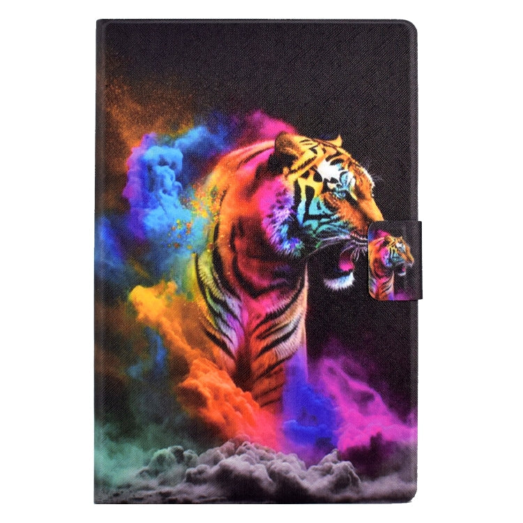 For Samsung Galaxy Tab A8 10.5 X205 / X200 Coloured Drawing Smart Leather Tablet Case(Tiger)