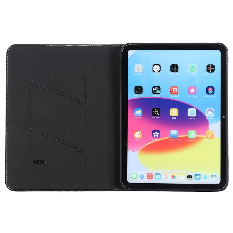 For iPad 10th Gen 10.9 2022 GEBEI Silk Texture Flip Tablet Leather Case(Black)