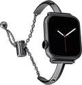 Stainless Steel Bracelet Watch Band For Apple Watch Series 9&8&7 41mm / SE 3&SE 2&6&SE&5&4 40mm / 3&2&1 38mm(Black)
