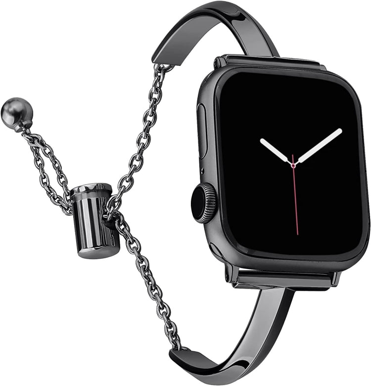 Stainless Steel Bracelet Watch Band For Apple Watch Series 9&8&7 41mm / SE 3&SE 2&6&SE&5&4 40mm / 3&2&1 38mm(Black)