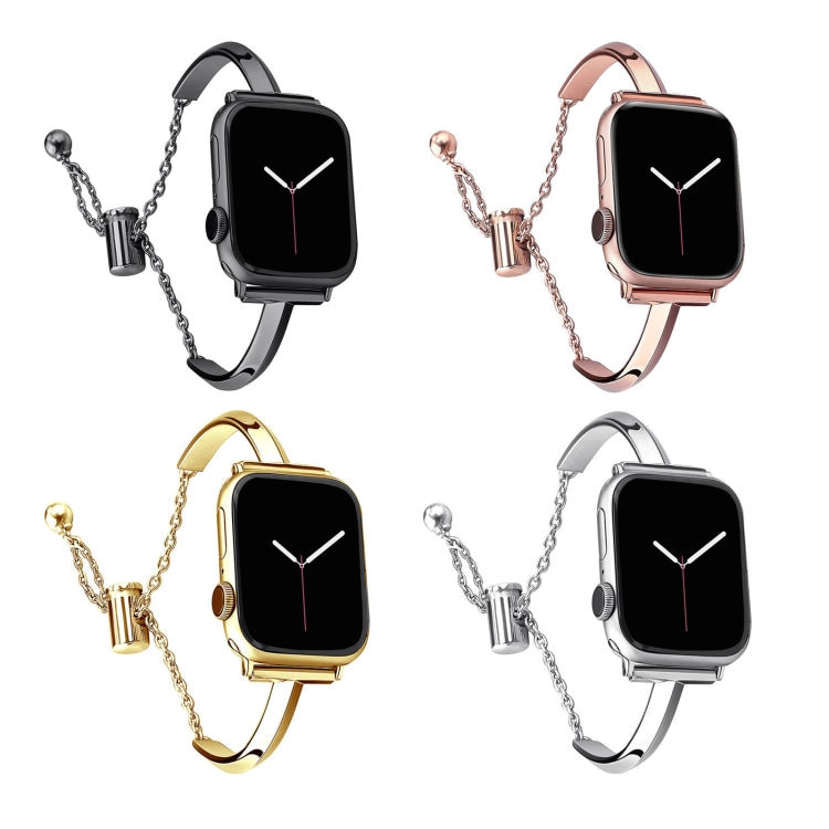 Stainless Steel Bracelet Watch Band For Apple Watch Series 9&8&7 41mm / SE 3&SE 2&6&SE&5&4 40mm / 3&2&1 38mm(Black)