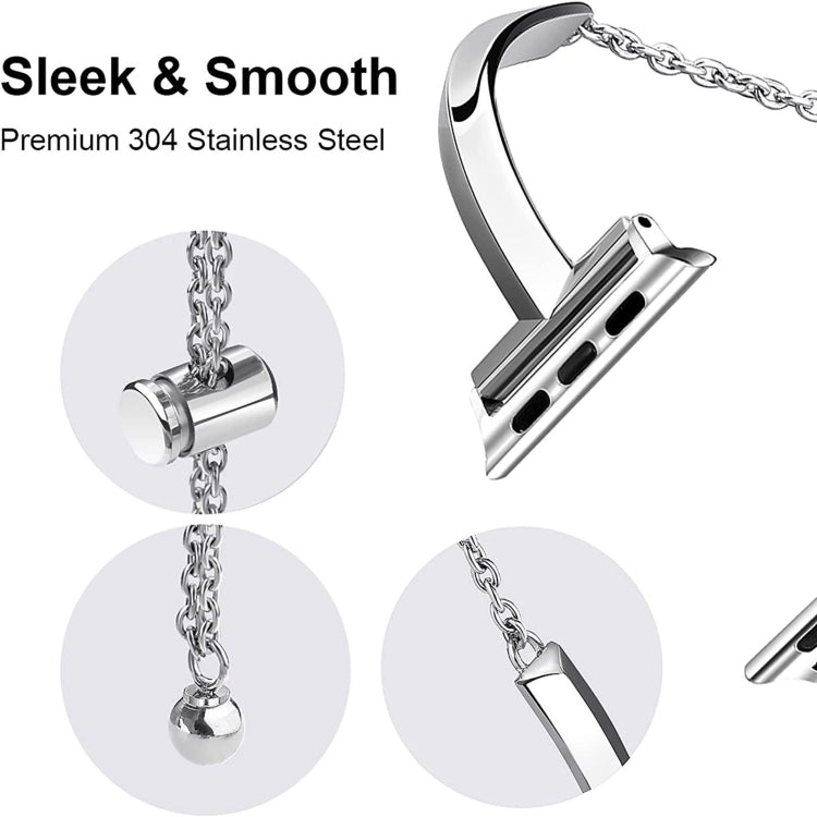 Stainless Steel Bracelet Watch Band For Apple Watch Series 9&8&7 41mm / SE 3&SE 2&6&SE&5&4 40mm / 3&2&1 38mm(Black)