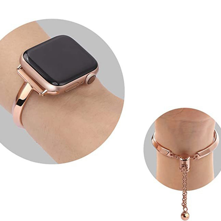 Stainless Steel Bracelet Watch Band For Apple Watch Series 9&8&7 41mm / SE 3&SE 2&6&SE&5&4 40mm / 3&2&1 38mm(Black)