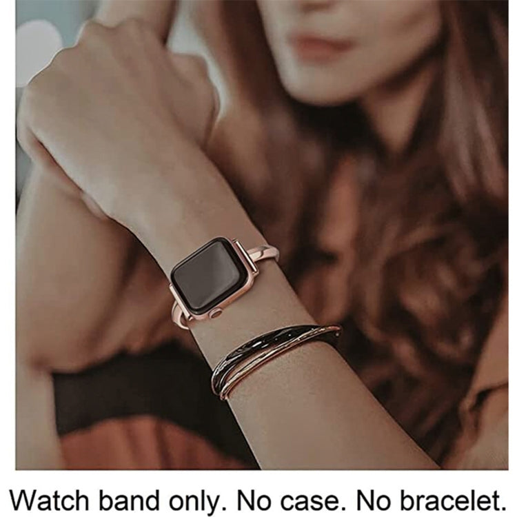 Stainless Steel Bracelet Watch Band For Apple Watch Series 9&8&7 41mm / SE 3&SE 2&6&SE&5&4 40mm / 3&2&1 38mm(Black)