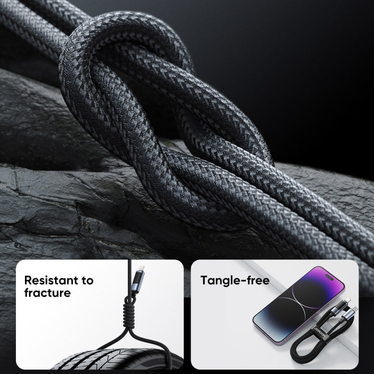 JOYROOM S-AL012A16 2.4A USB to 8 Pin Digital Display Fast Charging Data Cable, Length:1.2m(Black)