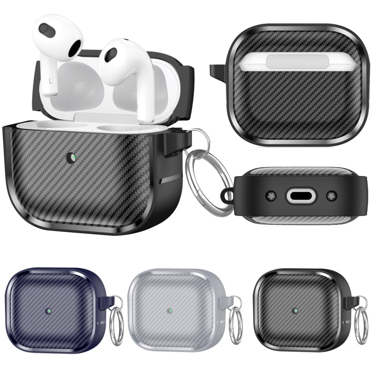 For AirPods 3 Photo Frame Carbon Fiber Series Earphone Case(Black)