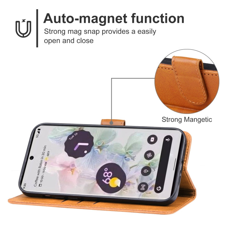 For Google Pixel 8 Leather Phone Case(Brown)