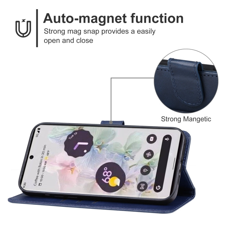 For Google Pixel 8 Leather Phone Case(Blue)