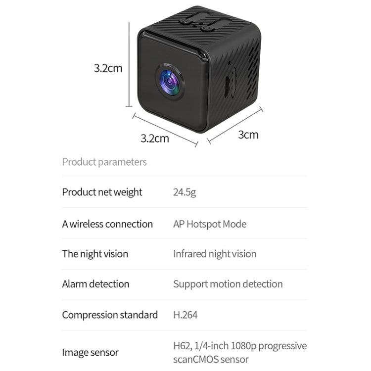 X2 Smart HD Mini WiFi Camera Support  & Motion Detection & TF Card