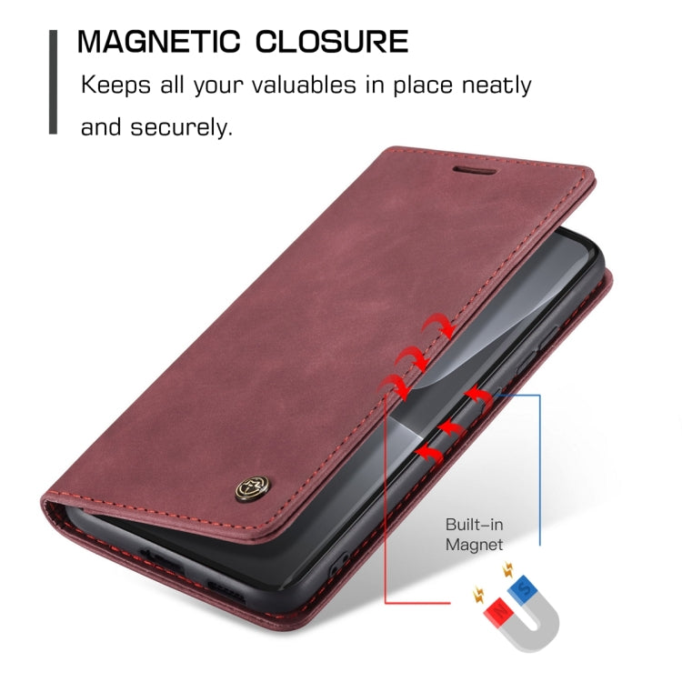 For Xiaomi 13 Lite CaseMe 013 Multifunctional Horizontal Flip Leather Phone Case(Wine Red)