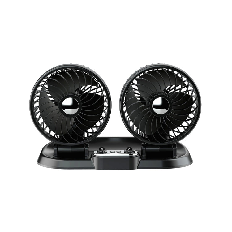 F622U Car Creative Folding Rotatable Double Head Electric Cooling Fan with Dual USB Charging Port, Style:USB Universal