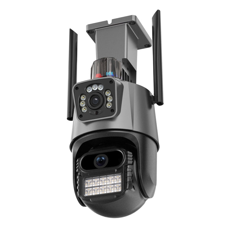 QX81 Humanoid Recognition AI Alarm WIFI Spherical Dual 2MP IP Camera, Plug:EU Plug