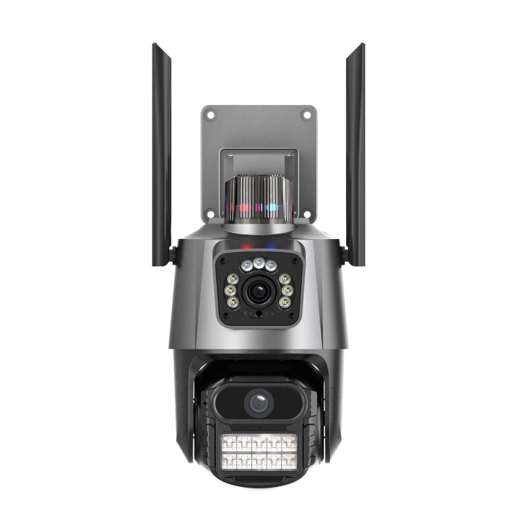 QX81 Humanoid Recognition AI Alarm WIFI Spherical Dual 2MP IP Camera, Plug:EU Plug