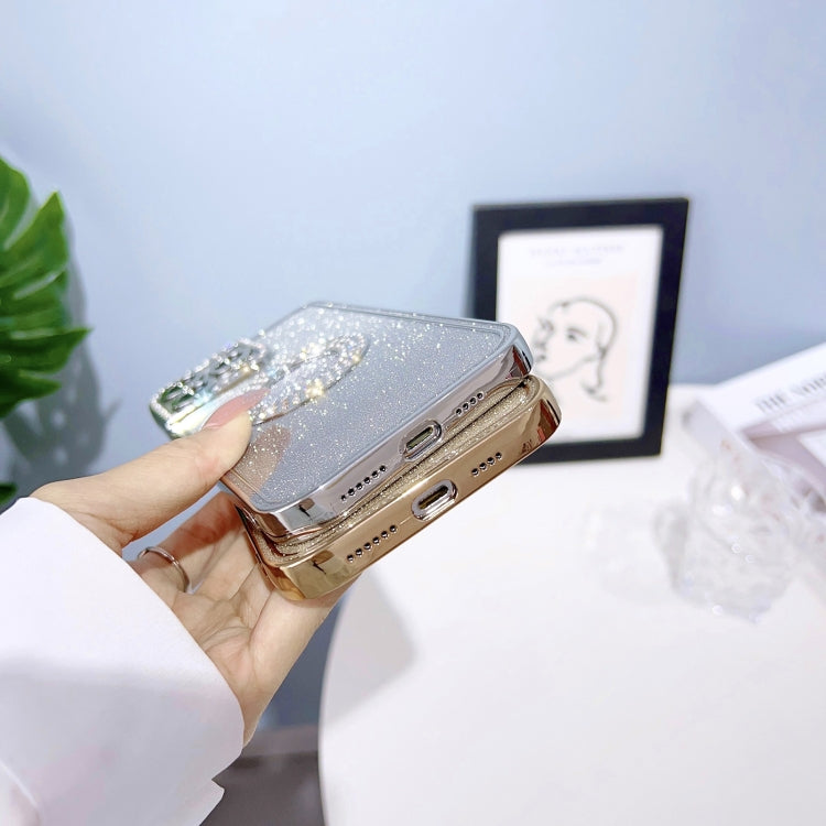 For iPhone 11 Electroplated Diamond Gradient Glitter Phone Case(Silver)