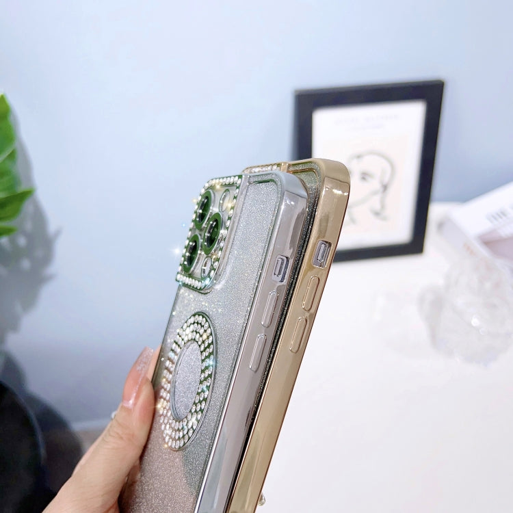 For iPhone 11 Electroplated Diamond Gradient Glitter Phone Case(Silver)
