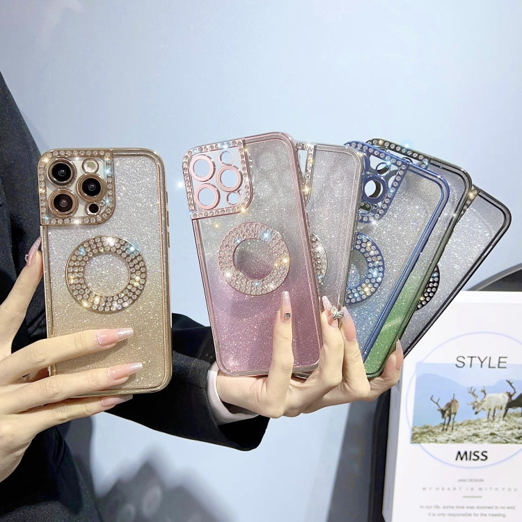For iPhone 11 Electroplated Diamond Gradient Glitter Phone Case(Silver)