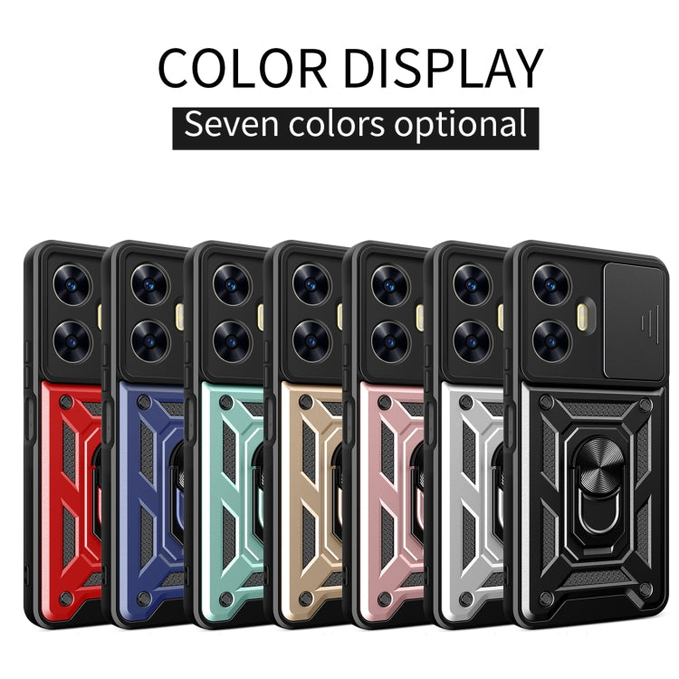 For Realme C55 4G Sliding Camera Cover Design TPU Phone Case(Rose Gold)