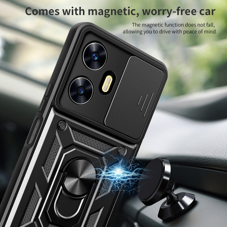 For Realme C55 4G Sliding Camera Cover Design TPU Phone Case(Rose Gold)