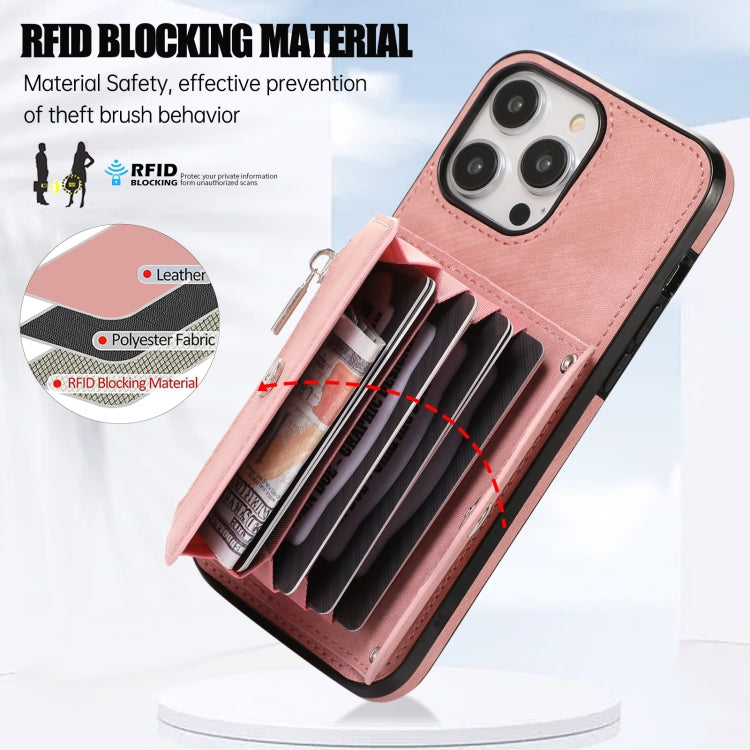 Zipper RFID Card Slot Phone Case with Short Lanyard, For iPhone 12 mini, For iPhone 12 / 12 Pro, For iPhone 12 Pro Max, For iPhone 11