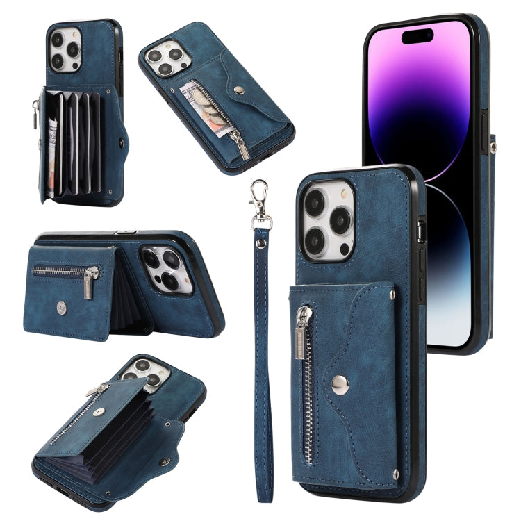 Zipper RFID Card Slot Phone Case with Short Lanyard, For iPhone 11 Pro, For iPhone 11 Pro Max