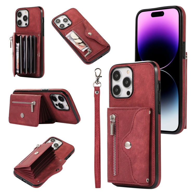 Zipper RFID Card Slot Phone Case with Short Lanyard, For iPhone 11 Pro, For iPhone 11 Pro Max