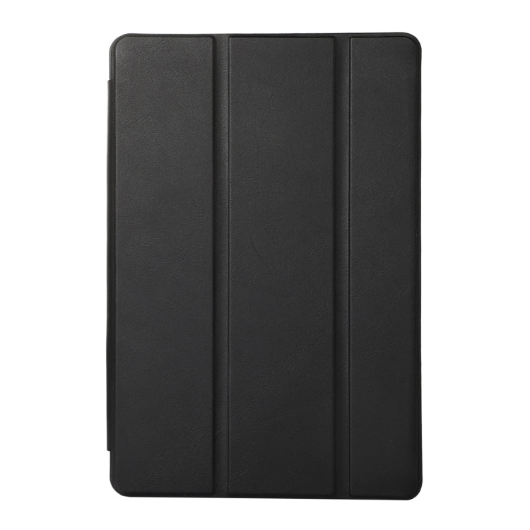 For Samsung Galaxy Tab S6 Lite/Tab S6 Lite 2022 Solid Color 3-folding Leather Tablet Case(Black)