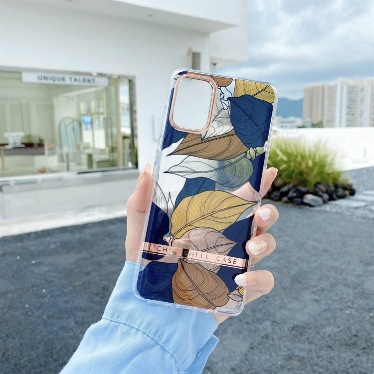 For Samsung Galaxy A14 5G High Translucent Electroplating Flower Pattern TPU + PC Phone Case(Color Banana Leaf)