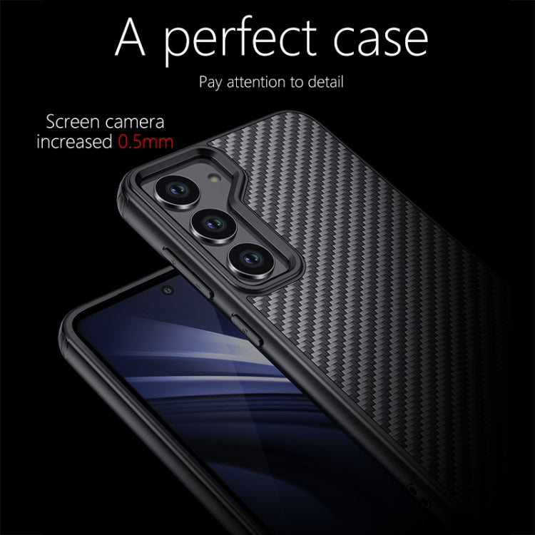 For Samsung Galaxy S23 5G wlons Magsafe Carbon Fiber Kevlar TPU Phone Case(Black)