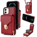 For iPhone 11 Zipper Hardware Card Wallet Phone Case(Red)