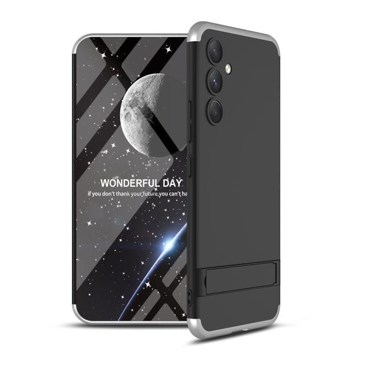 For Samsung Galaxy A54 5G GKK Three Stage Splicing Full Coverage PC Phone Case(Black Silver)
