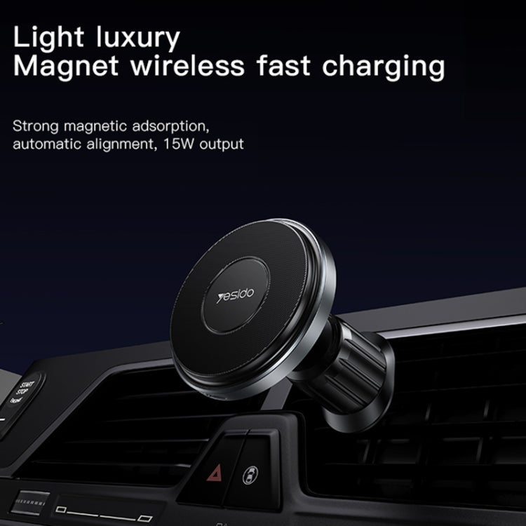 Yesido C190 15W Magsafe Magnetic Car Air Vent Wireless Charger(Black)