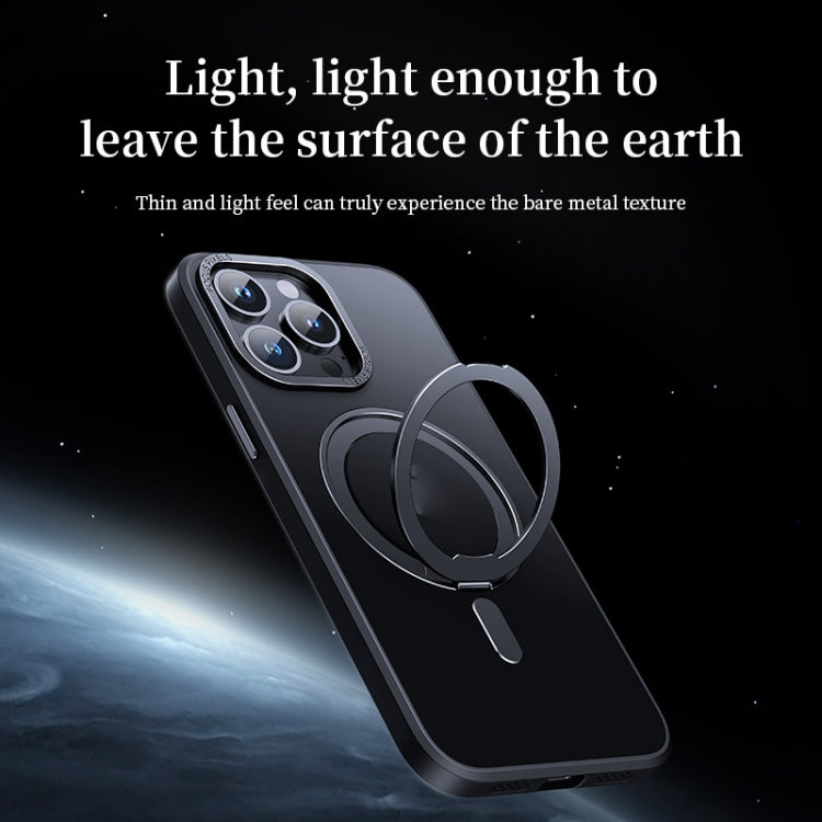 For iPhone 14 Pro Max 360 Rotating MagSafe Magnetic Skin Feel Phone Case(Black)