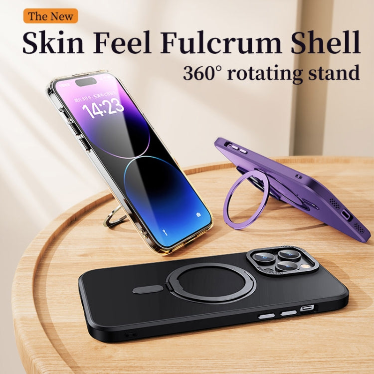 For iPhone 14 Pro Max 360 Rotating MagSafe Magnetic Skin Feel Phone Case(Black)