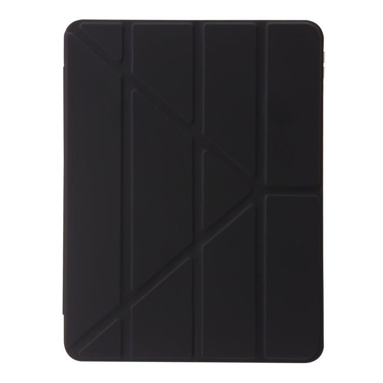 For iPad Pro 12.9 2022 / 2021 / 2020 Clear Acrylic Deformation Leather Tablet Case(Black)