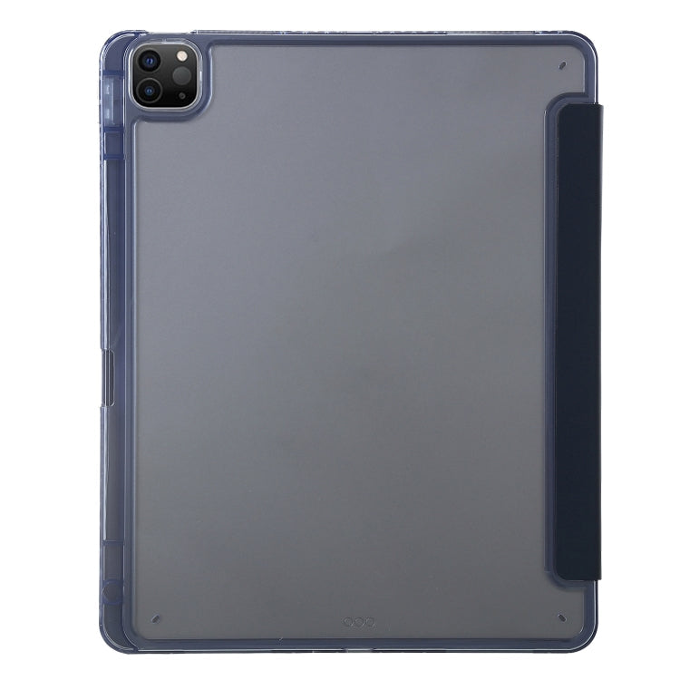 For iPad Pro 12.9 2022 / 2021 / 2020 Clear Acrylic Deformation Leather Tablet Case(Black)