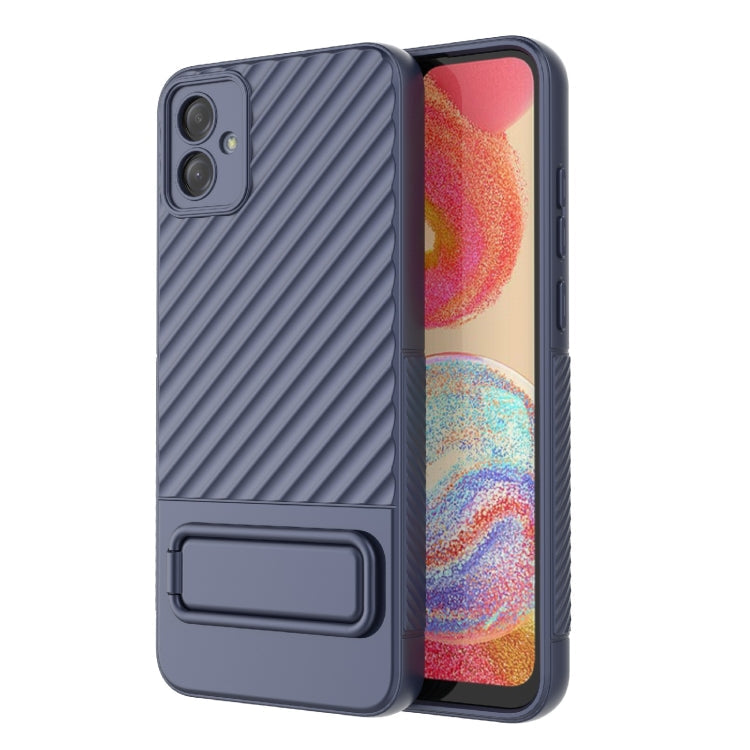 For Samsung Galaxy A04e 4G Wavy Texture TPU Phone Case with Lens Film(Royal Blue)