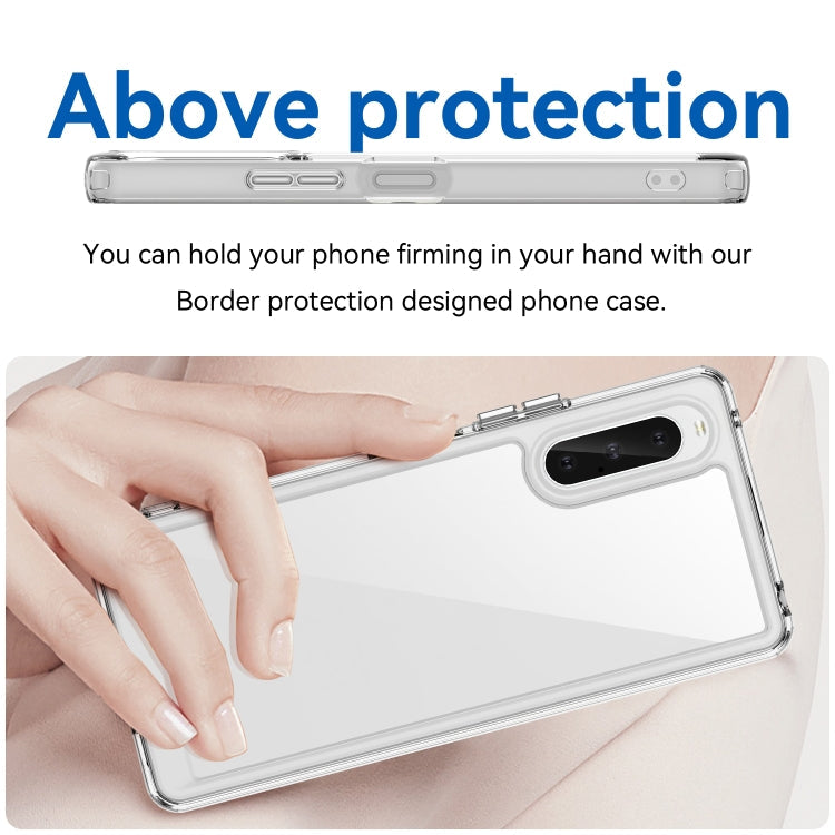 For Sony Xperia 10 V Colorful Series Acrylic + TPU Phone Case(Transparent)