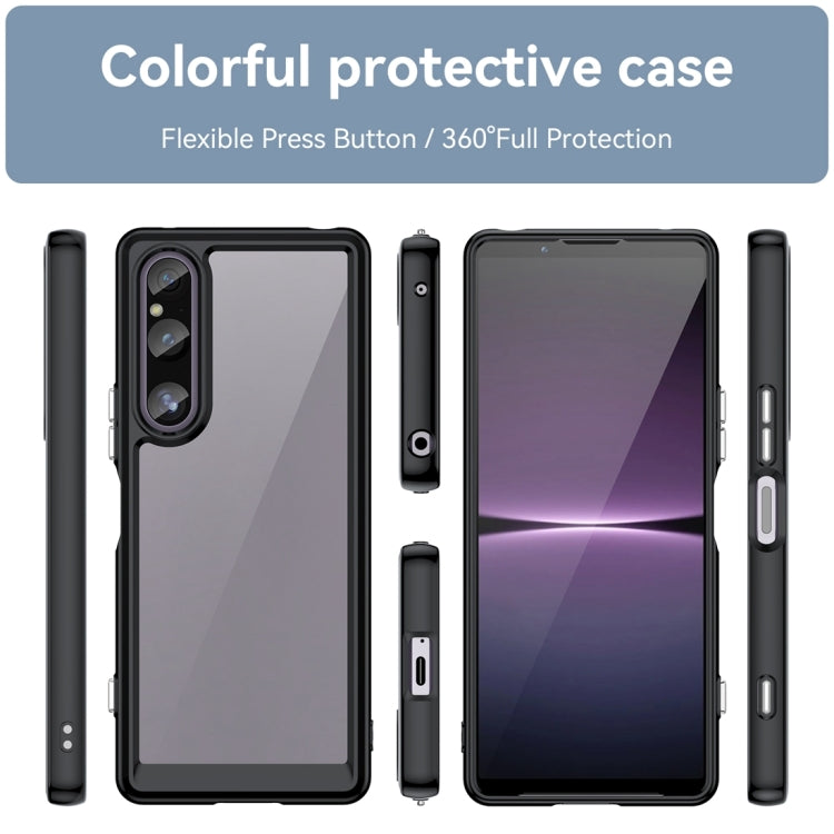 For Sony Xperia 1 V Colorful Series Acrylic  TPU Phone Case(Black)