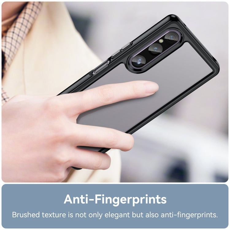 For Sony Xperia 1 V Colorful Series Acrylic  TPU Phone Case(Black)