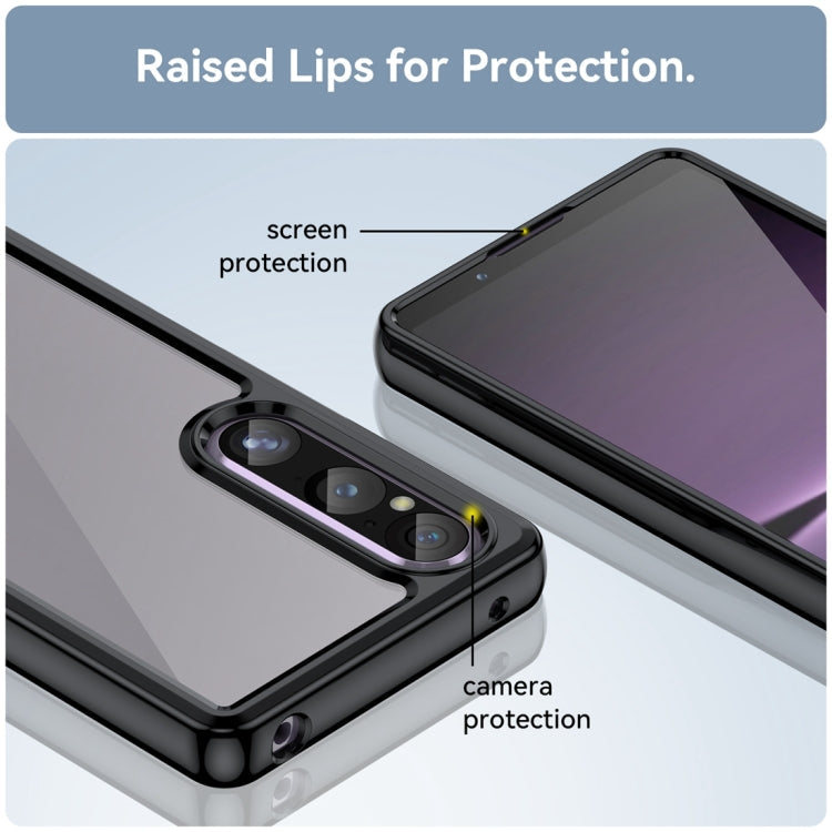 For Sony Xperia 1 V Colorful Series Acrylic  TPU Phone Case(Black)