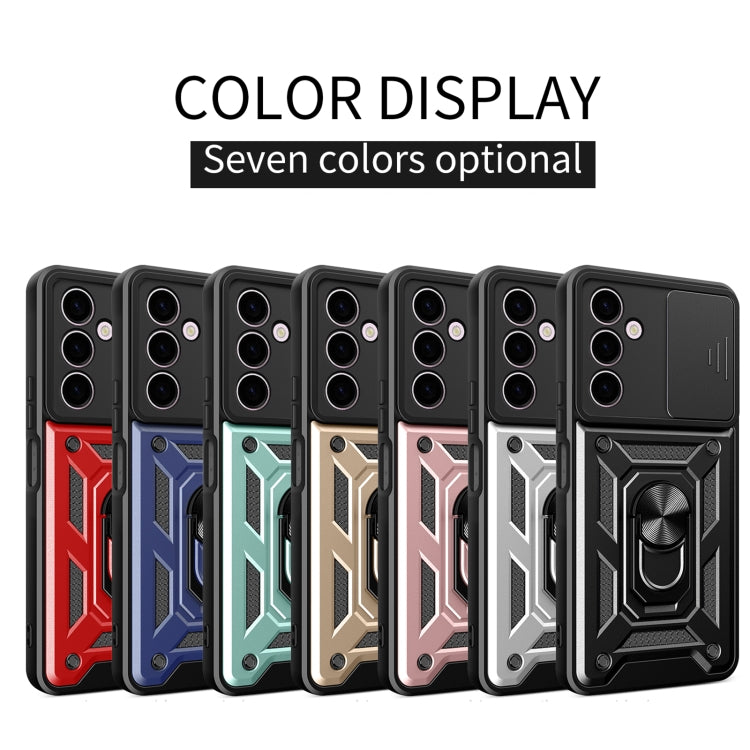 For Samsung Galaxy A24 4G Sliding Camera Cover Design TPU+PC Phone Case(Black)