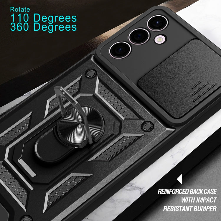 For Samsung Galaxy A24 4G Sliding Camera Cover Design TPU+PC Phone Case(Black)