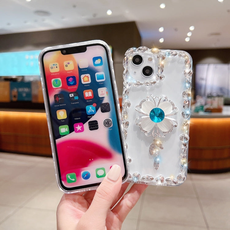 For iPhone 14 Pro Max Sunflower Diamond Phone Case(Transparent)